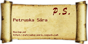Petruska Sára névjegykártya